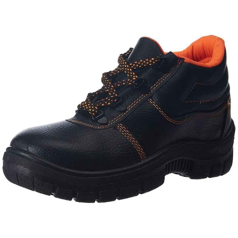Aktion Rainbow R-704 Black & Orange Steel Toe Work Safety Shoes, Size: 11