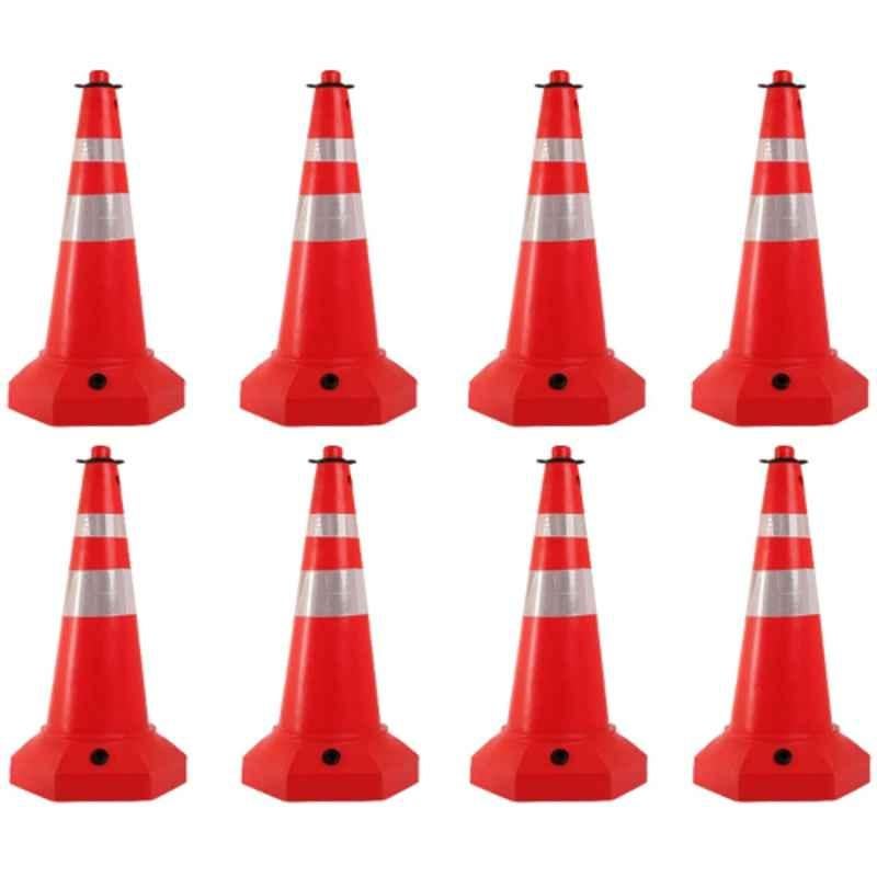 Ladwa SAND FILLED 750mm Reflective Strips Collar Ballast Road Traffic Safety Cone, LSI-SFC-P8 (Pack of 8)