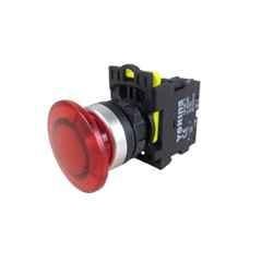 Yokins 22mm 220VAC Red Illuminated Mushroom Push Button Switch with LED Indicator, EB2M-A-01R-MD