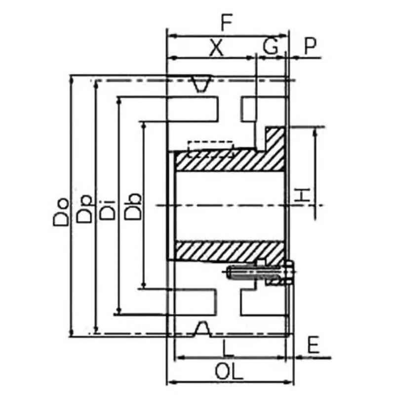 Mitsuboshi Maxstar 315mm 5V Belt 6 Groove Wedge Pulley, 315-5V-6-S1-picture-11
