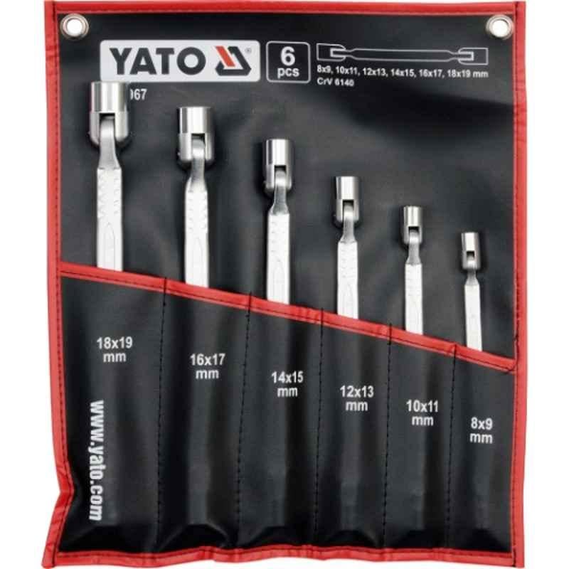 Yato 6 Pcs CrV 6140 Double Flexible Socket Wrench Set, YT-4967