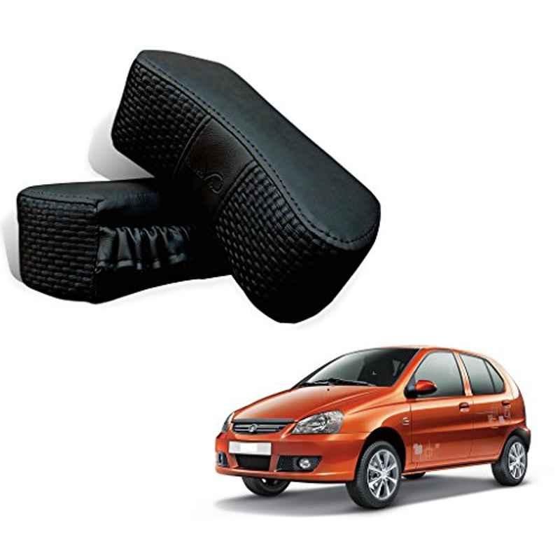 Kozdiko 2 Pcs Memory Foam Black Car Vastra Neck Rest Cushion Set for Tata Indica, koz_5310