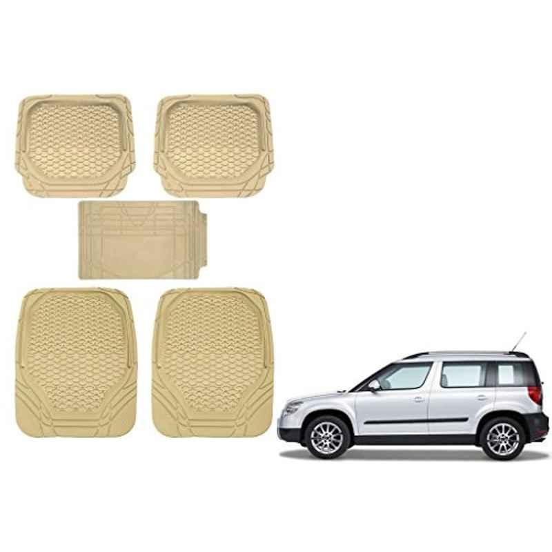 Kozdiko 5 Pcs 8855TW Beige Car Foot Mat Set for Skoda Yeti, koz_37693