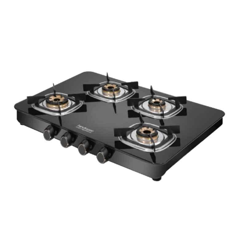 Hindware Apex 4B AI Glass Top Cooktop with 4 Brass Burner & Automatic Ignition, CT 100253