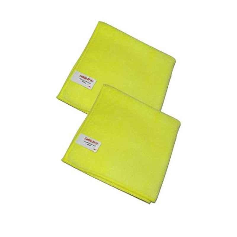 3M Microfiber Cloth 35.6x33.5x0.1cm Small Yellow Cleaning Microfiber Cloth for Car (Pack of 2)