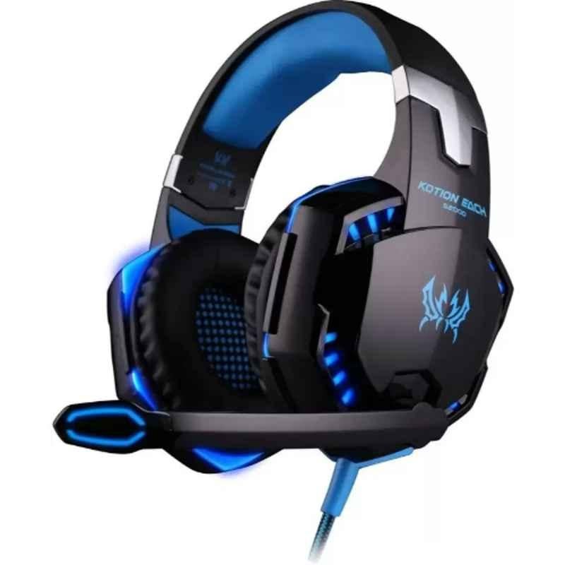 Kotion Each G2000 Black & Blue Over Ear Headset with Mic