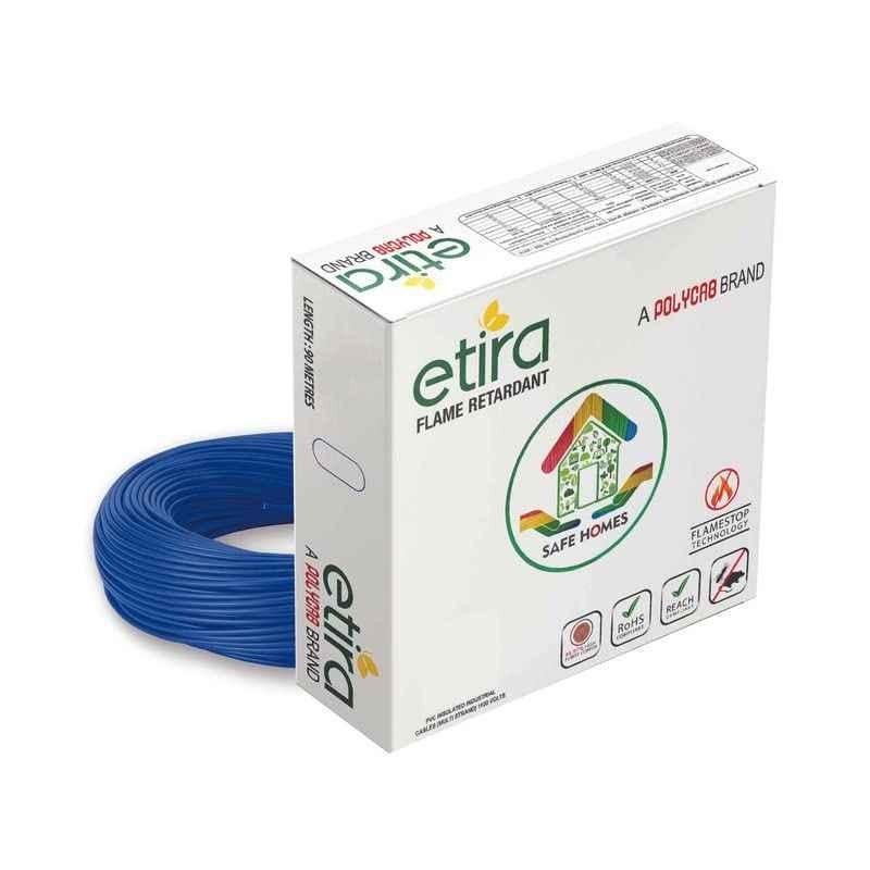 Polycab Etira 1.5 Sqmm 90m Blue Single Core FR Multistrand PVC Insulated Unsheathed Industrial Cable