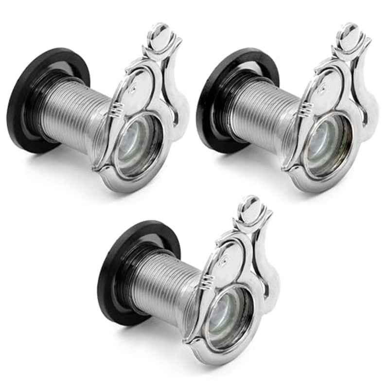 Plantex Brass Chrome Door Eye Viewer for Main Door, APS-SH-53 (Pack of 3)