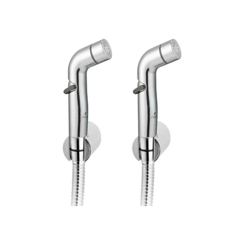 Cliquin Origin ABS Chrome Wall Mounted Health Faucet with Adjustable Water Pressure, KSHF2208 (Pack of 2)