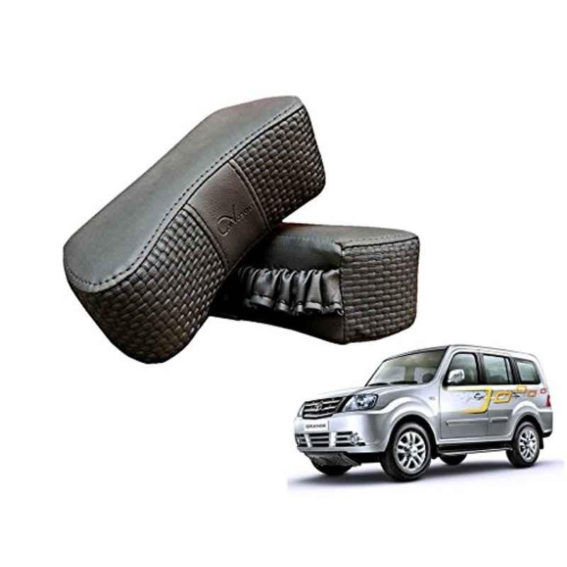 Kozdiko 2 Pcs Memory Foam Grey Luxurious Neck Rest Cushion Pillow Set for Tata Sumo Grand