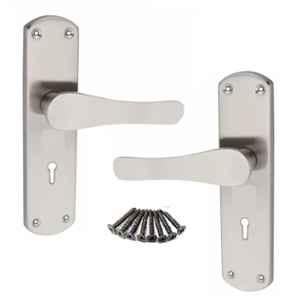 Ojass 2 Pcs 8 inch Carbon Steel Stainless Steel Mortise Door Handle Set, SS011SS
