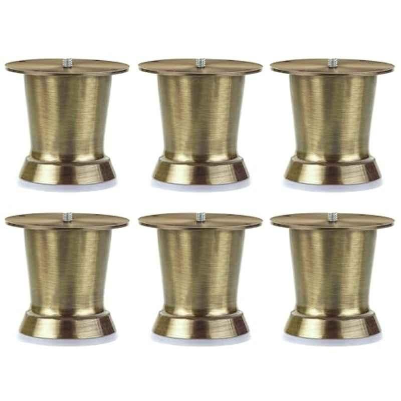 Plantex 3 inch Stainless Steel Antique Brass Stylish Sofa Legs with Rubber Grip (Pack of 6)