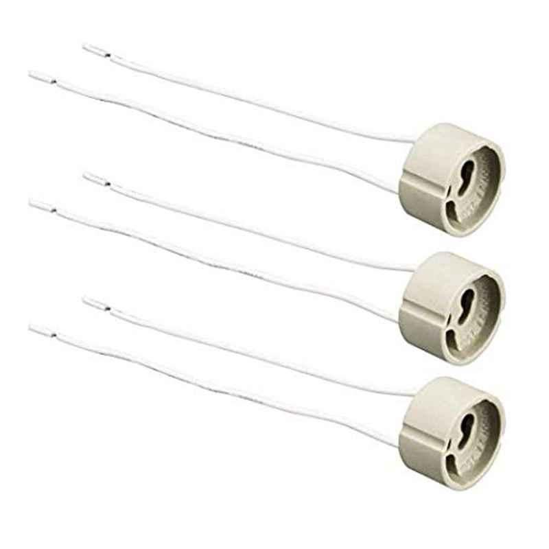 28x15mm Ceramic GU10 Wire Connector Lamp Holder with 15cm Wire (Pack of 100)