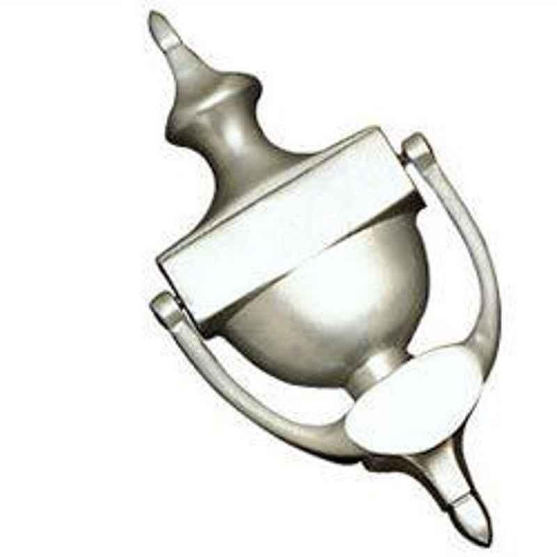 Smart Shophar 8 inch Brass Nickel Silver Victoria Door Knocker, SHA10DK-VICT-NS08-P1