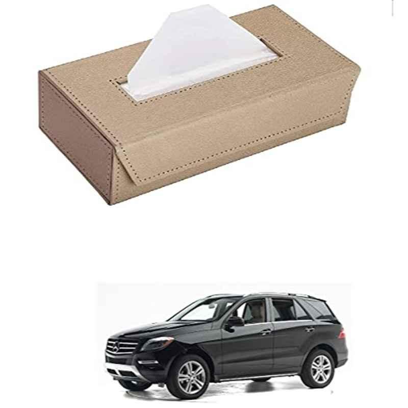 Kozdiko 100 Pulls PU Leather Beige Car Tissue Paper Box with 200 Sheets for Mercedes Benz M-Class