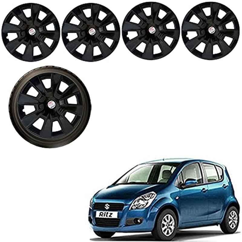 Auto Pearl 4 Pcs 14 inch ABS Black Car Wheel Cover Set for Maruti Suzuki Ritz Type 1