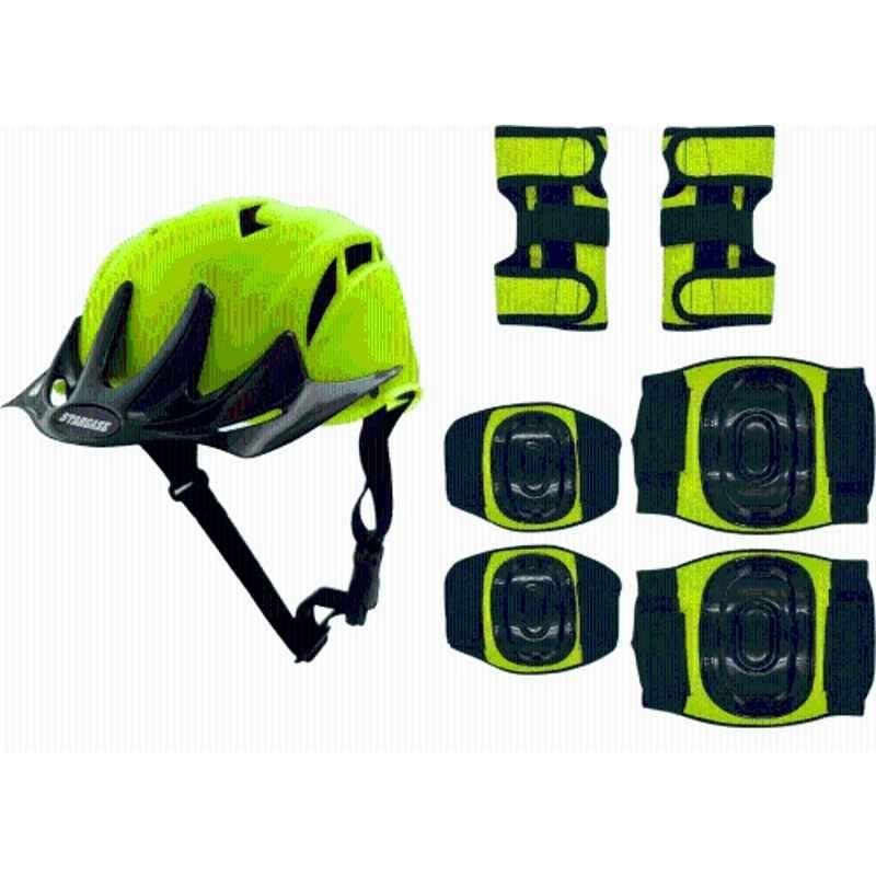 Stargaze Plastic, Foam & Polyester Green & Black Kids Safety Kit for Cycling & Skating With Helmet Skating Kit