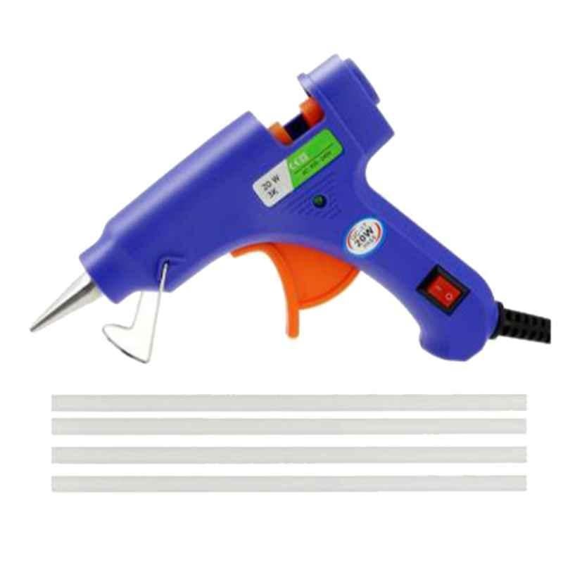 Bandook 20W Blue Glue Gun with 4 Pcs Transparent Glue Sticks