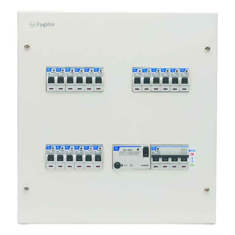 L&T 6 Way TPN Single Door Distribution Board with 6 Mod I/C, BH306SDB