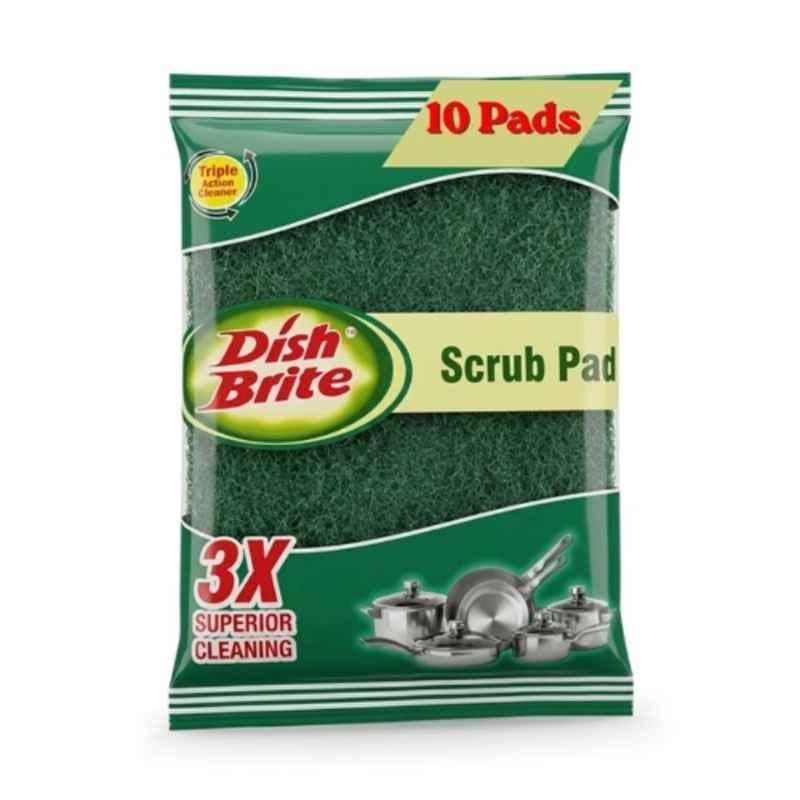 Dish Brite 10x15cm Green Scrub Pad for Hard Stain (Pack of 10)