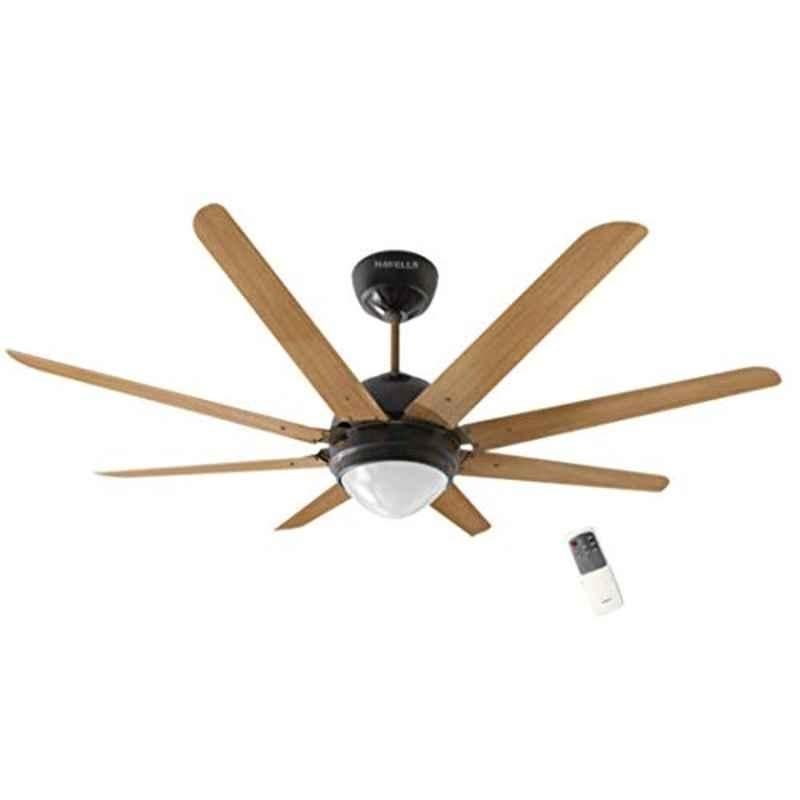 Havells Octet ES 62W 270rpm Walnut Black Nickel Ceiling Fan with Remote Control & 2 Years Warranty, FOC1320M