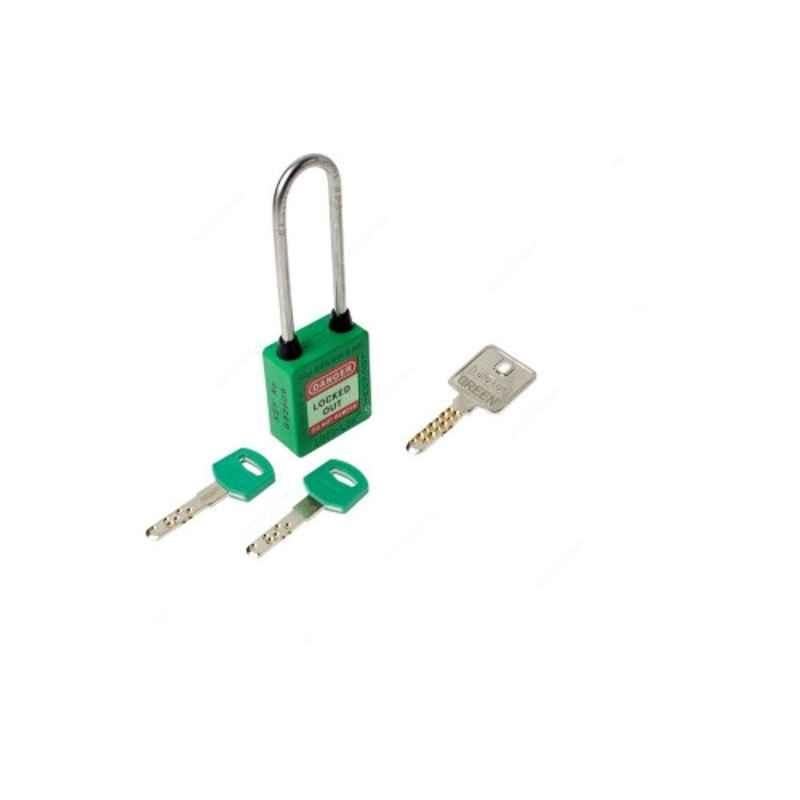 Loto-Lok 80x5mm Nylon & Stainless Steel Green Three Point Traceability Lockout Padlock, 3PTPGKDMKL80