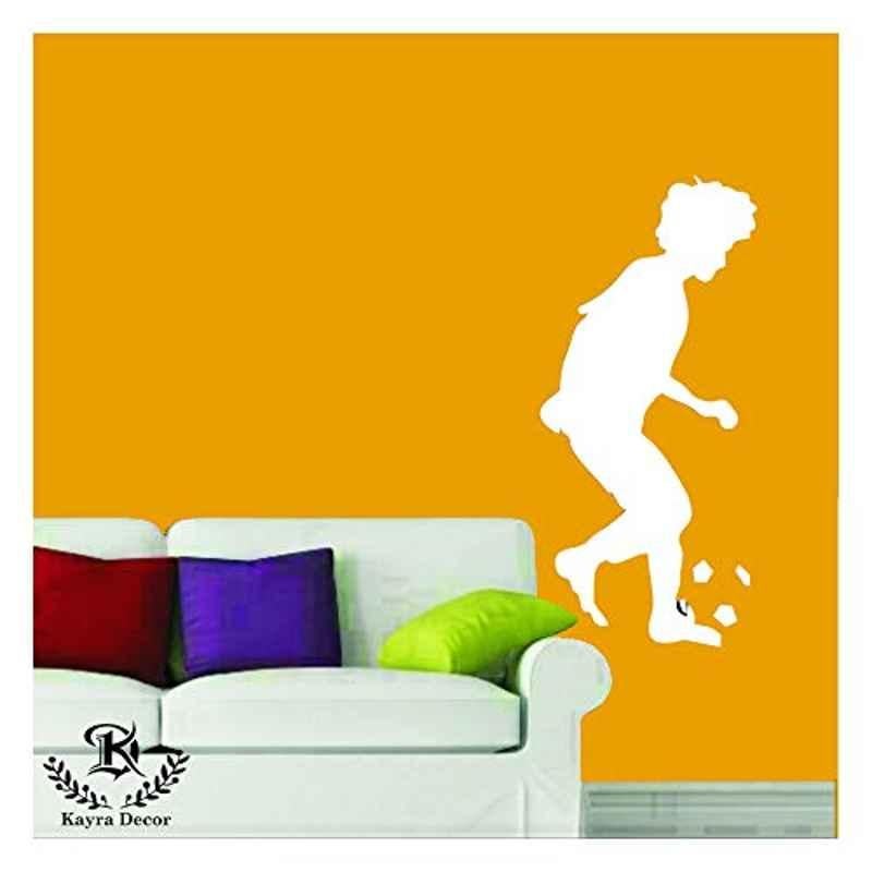 Kayra Decor 16x24 inch PVC Boy Playing Football Wall Design Stencil, KHSNT134