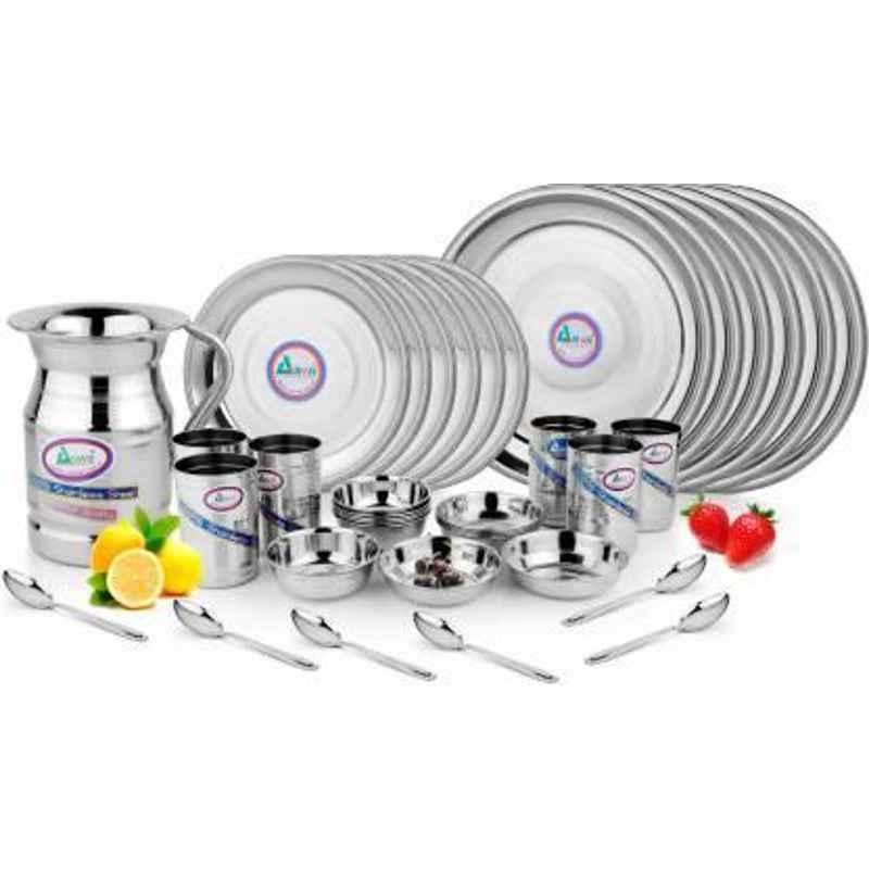 Airan 37 Pieces Stainless Steel Dinner Set with Free Tea & Sugar Container