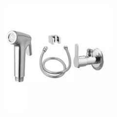 Fastgear PVC & Stainless Steel Silver Chrome Finish Health Faucet Set, FG1087