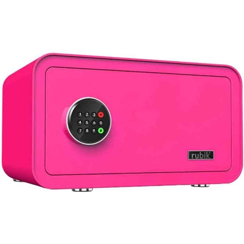 Rubik Alloy Steel Pink Safe Box Digital with Backup Key, RB23QC