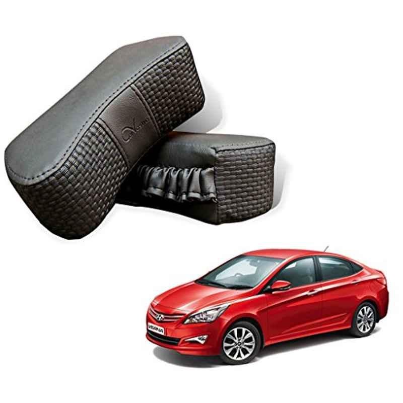 Kozdiko 2 Pcs Memory Foam Grey Car Vastra Neck Rest Cushion Set for Hyundai Verna Fluidic 4s, koz_5430