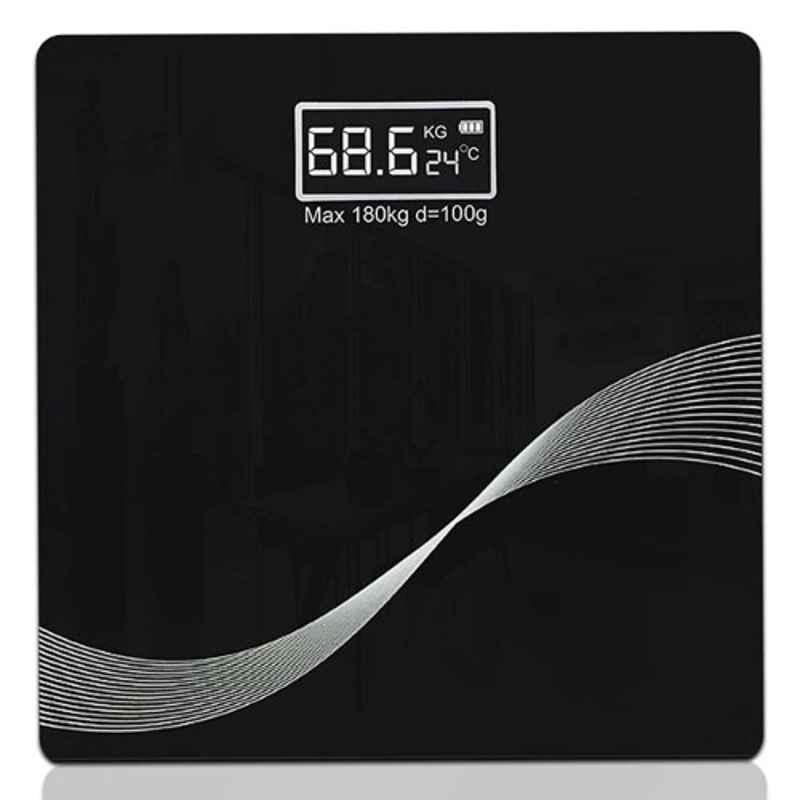 BeatXP Wave 180kg Tempered Glass Digital Bathroom Weighing Scale with LCD Panel & Thick Tempered Glass, GHVMEDWES004
