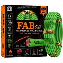 Fabgold 1.5 Sqmm Green FR PVC Multi Strand Electrical Wire, FABGOLD17, Length: 90m