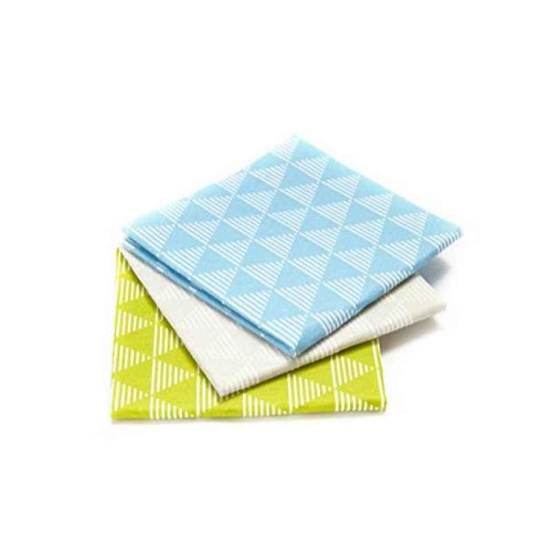 Full Circle 3Pcs Pulp Multi Color Kitchen Home Cleaning Dusting Cloth Set