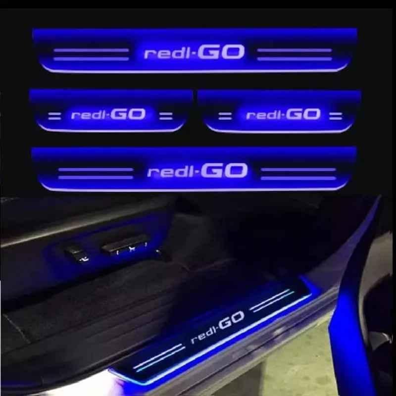 Sca Euniversal Fit Blue 4 Wheeler Datsun Redigo All Model Cars Led Door Sill Plate (Pack of 4)