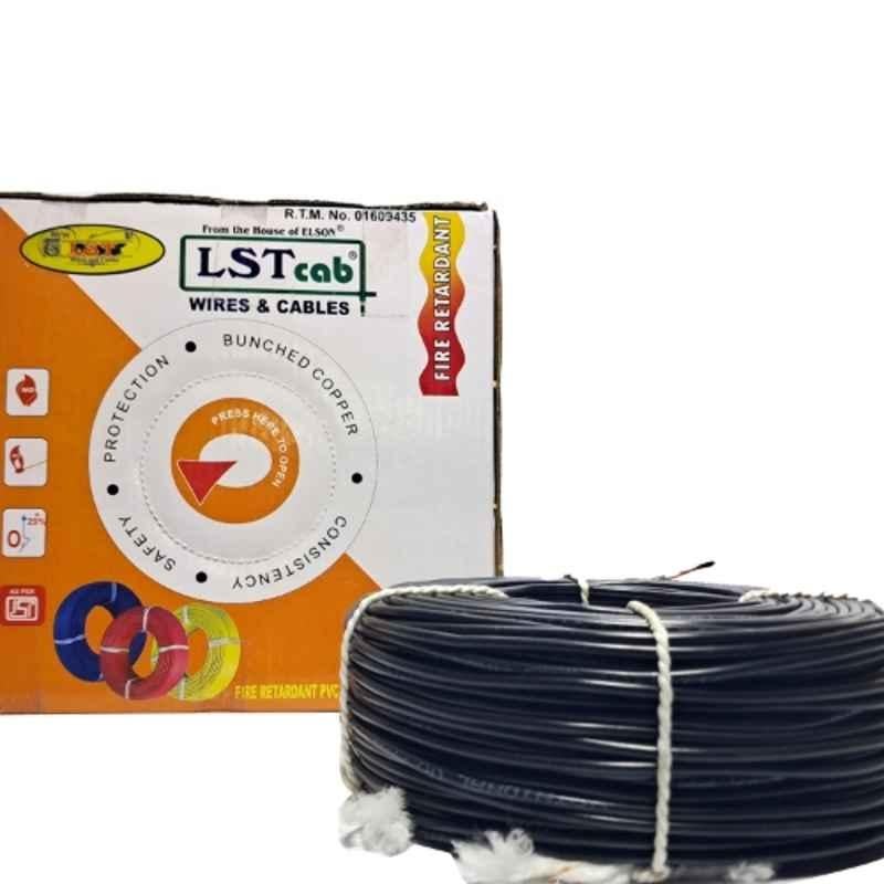LST CAB 1 Sqmm Single Core Black FR PVC Insulated CCR Copper Wire for Domestic & Industrial Purpose, Length: 58 m