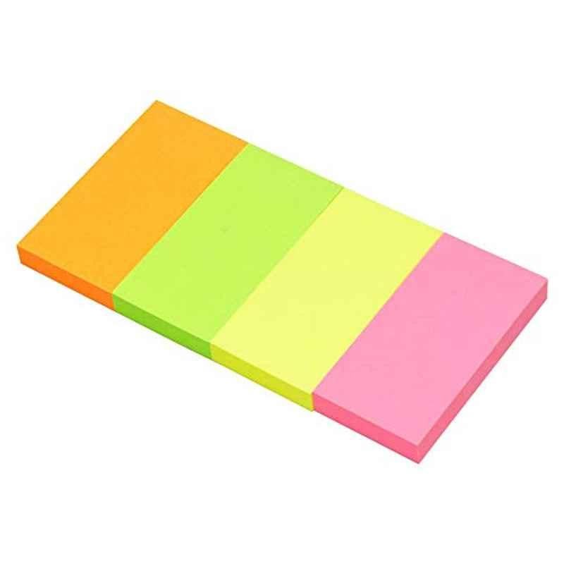 FIS 3x1.5 inch Assorted 100 Sheets Sticky Note Pad, FSPOF1.53C4X100 (Pack of 4)