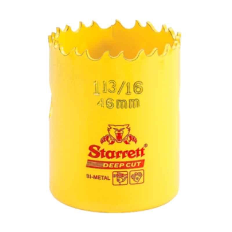 Starrett Deep Cut 46mm Yellow Bi Metal Hole Saw, DCH1136-G