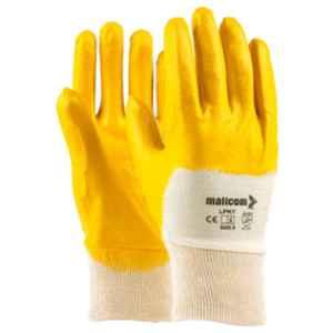 Mallcom 10 Inch Yellow Light Palm Nitrile Safety Gloves, LPKY (Pack of 12)