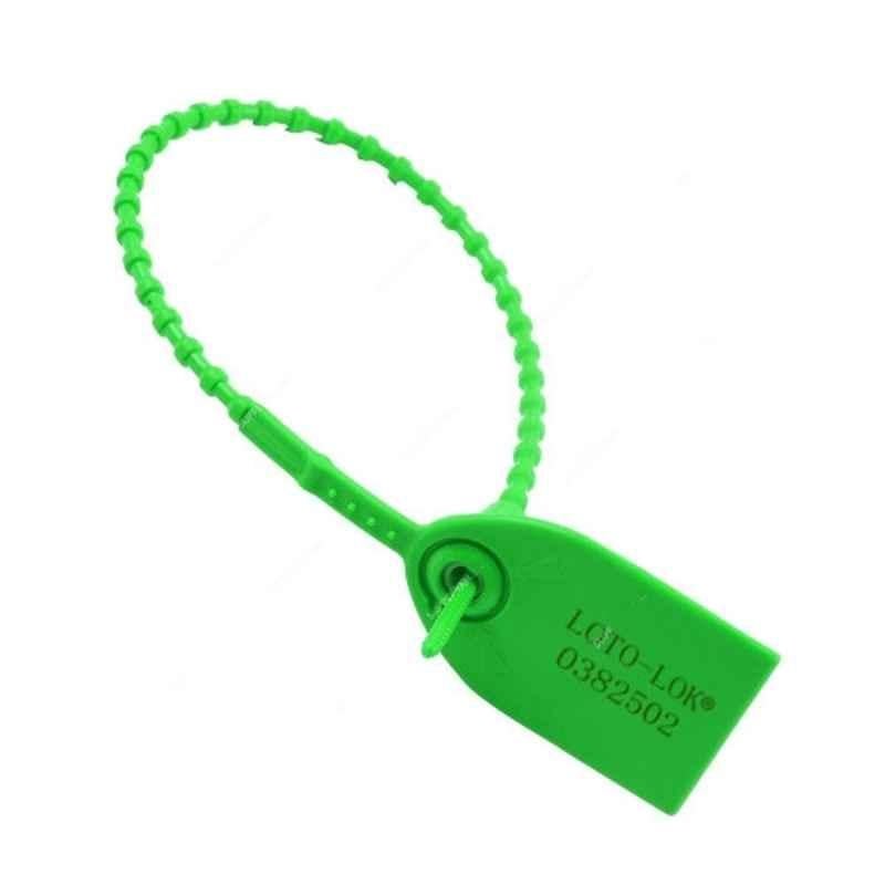 Loto-Lok 280mm Polypropylene Green Security Seal, PS-Q300-GN (Pack of 50)