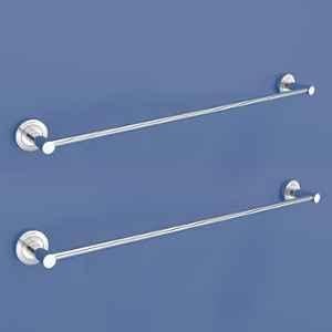 Plantex Stainless Steel Towel Holder in Bathroom/Single Towel Rod for Bathroom/Cloth Hanger/Bathroom Accessories 24 inch Chrome Finish (Pack of 2)