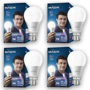 Magik Maximo Plus 9W 6500K B22 Cool White LED Bulb (Pack of 4), LUMAP009C4125E4