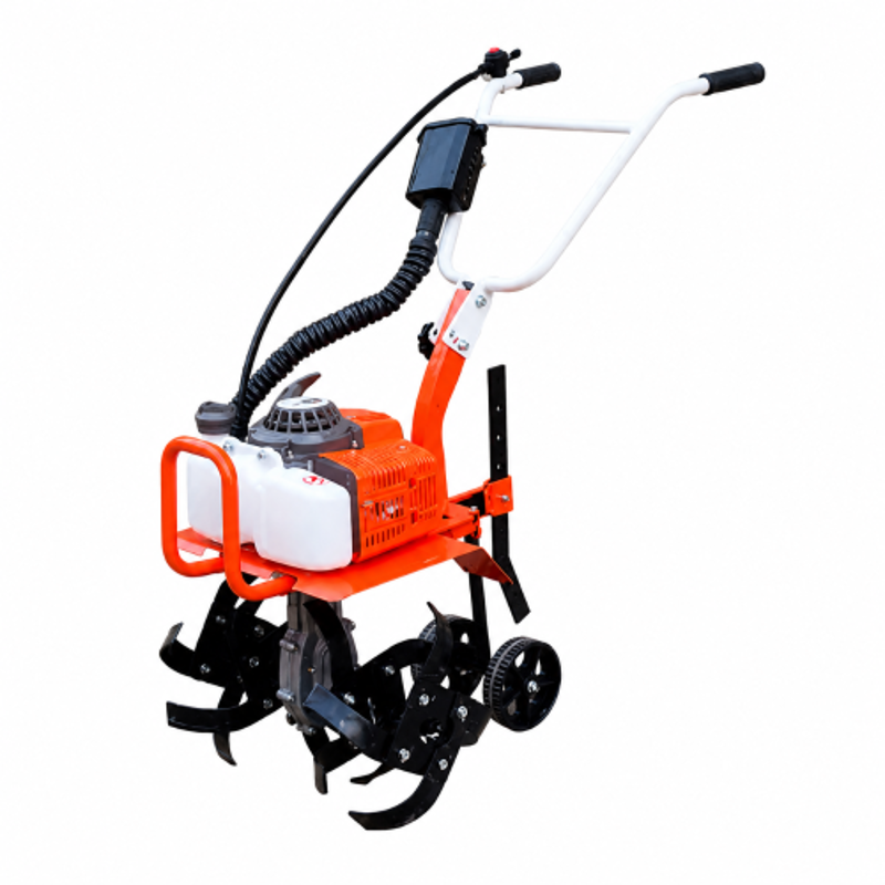 CAM Mini Tiller 62cc 3HP 2 Stroke Petrol Engine with 16 inch Carbon Steel Blades for Cultivating, Tilling & Weeding