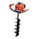 Shakun 1.9kW 52CC 2 Stroke Petrol Engine Red & Orange Heavy Duty Drill Hole Earth Auger with 12 inch Drill