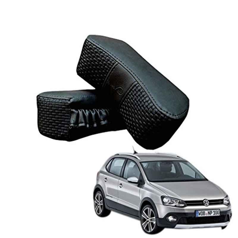 Kozdiko 2 Pcs Memory Foam Black Luxurious Neck Rest Set for Volkswagen Cross Polo, koz_26177