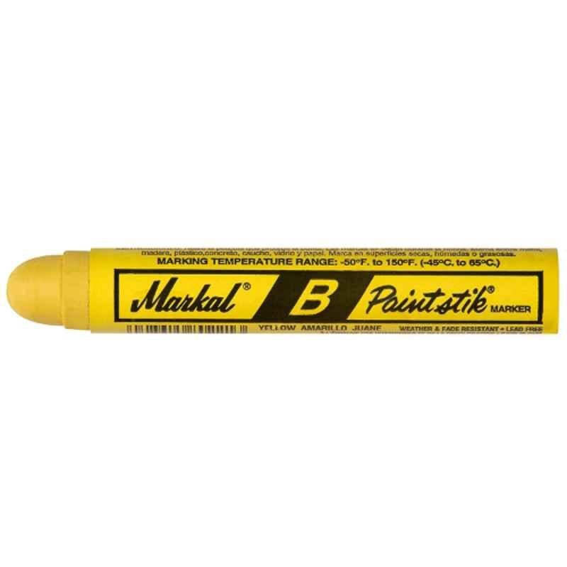 Markal B Paintstik Yellow Surface Marker, 80221 (Pack of 12)