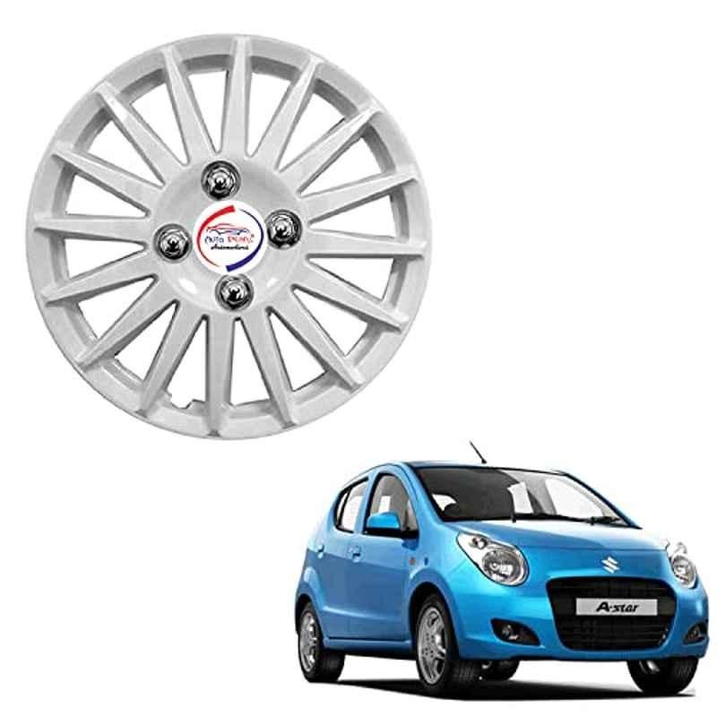 Auto Pearl 4 Pcs 13 inch ABS Camry Silver Press Type Hubcap Wheel Cover Set with Retention Ring for Maruti Suzuki A Star