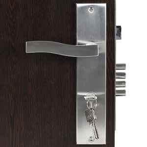 Handle Waala Viva 10 inch 60mm Stainless Steel Silver Cylindrical Plate Both Side Key Mortise Door Lock Set