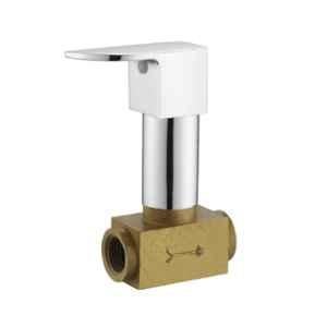 Ruhe Pristine 15mm Brass Silver Chrome Finish Concealed Stop Cock, 11-0209