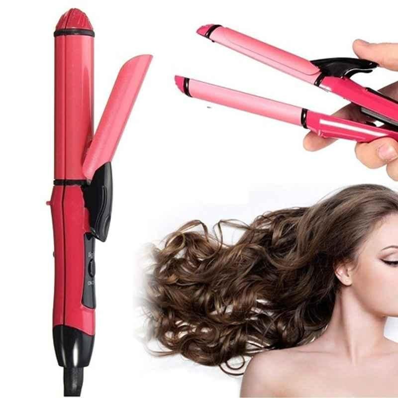 2 in 1 premium shop hair curler and straightener